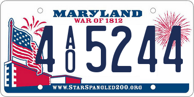 MD license plate 4AO5244