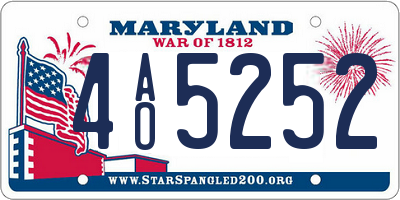 MD license plate 4AO5252