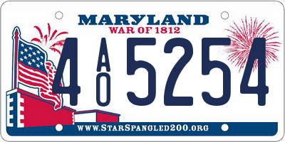 MD license plate 4AO5254