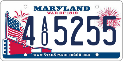 MD license plate 4AO5255