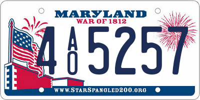 MD license plate 4AO5257