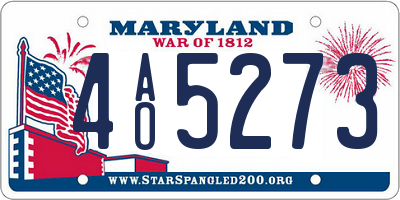 MD license plate 4AO5273