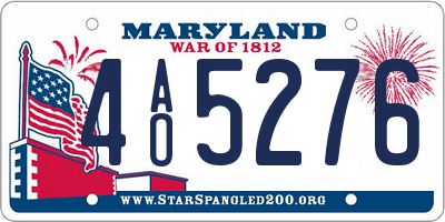 MD license plate 4AO5276