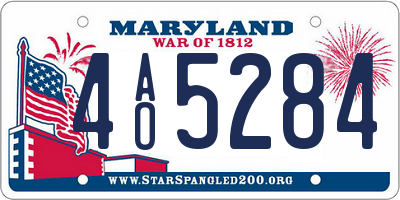 MD license plate 4AO5284