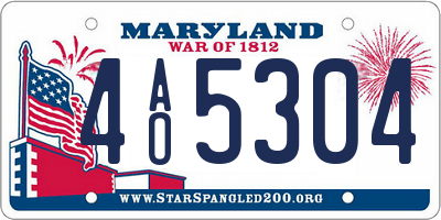 MD license plate 4AO5304