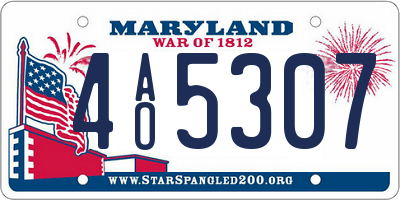 MD license plate 4AO5307