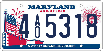 MD license plate 4AO5318