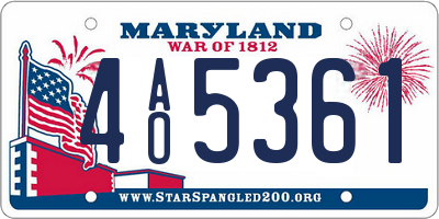 MD license plate 4AO5361
