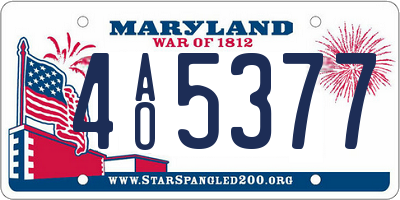 MD license plate 4AO5377