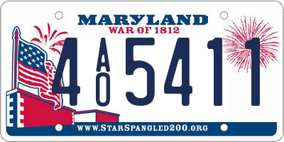 MD license plate 4AO5411