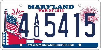 MD license plate 4AO5415