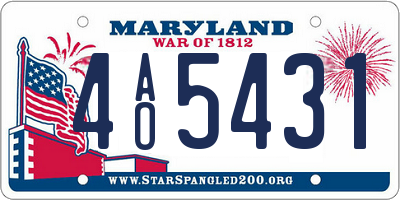 MD license plate 4AO5431