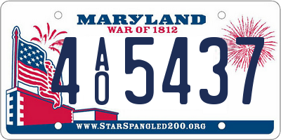 MD license plate 4AO5437