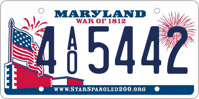 MD license plate 4AO5442