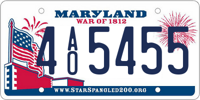 MD license plate 4AO5455