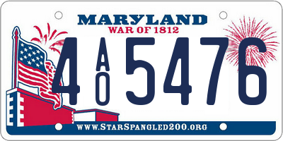 MD license plate 4AO5476