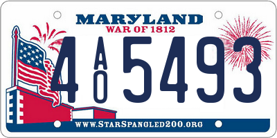 MD license plate 4AO5493