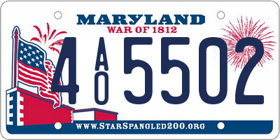 MD license plate 4AO5502