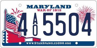 MD license plate 4AO5504