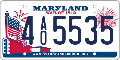 MD license plate 4AO5535