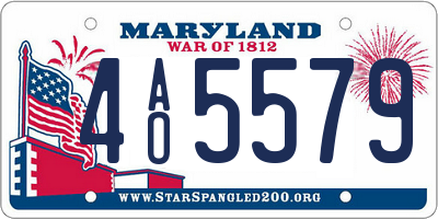 MD license plate 4AO5579