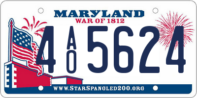 MD license plate 4AO5624