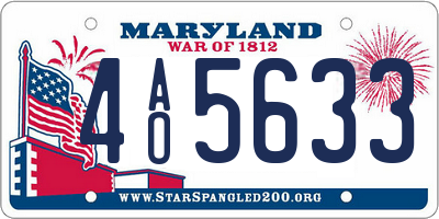 MD license plate 4AO5633