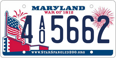 MD license plate 4AO5662