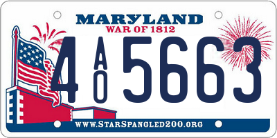 MD license plate 4AO5663