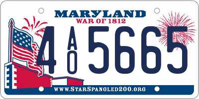 MD license plate 4AO5665