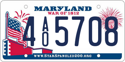 MD license plate 4AO5708