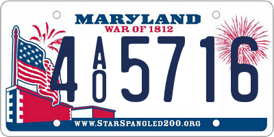 MD license plate 4AO5716