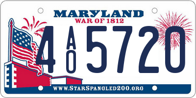 MD license plate 4AO5720