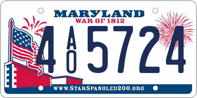 MD license plate 4AO5724