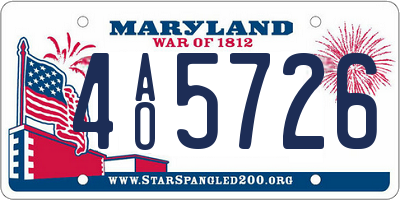 MD license plate 4AO5726
