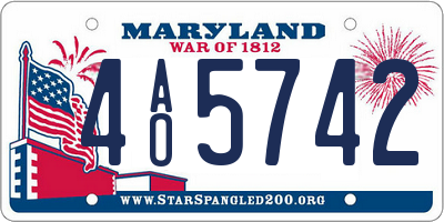 MD license plate 4AO5742