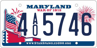MD license plate 4AO5746