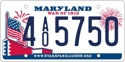 MD license plate 4AO5750