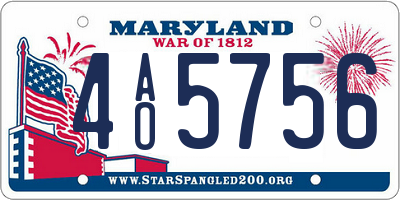 MD license plate 4AO5756