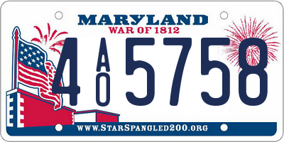 MD license plate 4AO5758