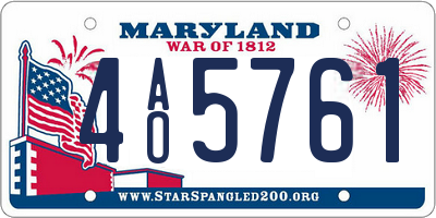 MD license plate 4AO5761