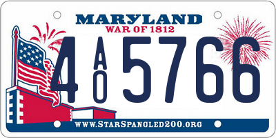 MD license plate 4AO5766