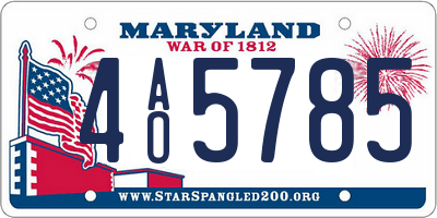 MD license plate 4AO5785