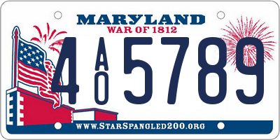 MD license plate 4AO5789