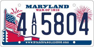 MD license plate 4AO5804