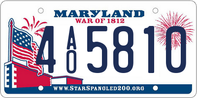MD license plate 4AO5810