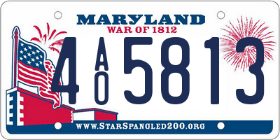 MD license plate 4AO5813