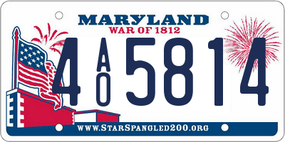 MD license plate 4AO5814