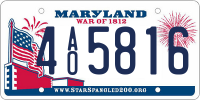 MD license plate 4AO5816
