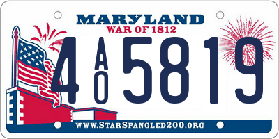 MD license plate 4AO5819